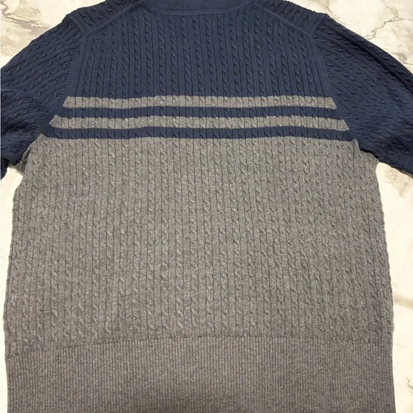Sunday Best Cotton Charm Meadow Zip Sweater Admiral/Grey SZ L - Picture 5 of 10